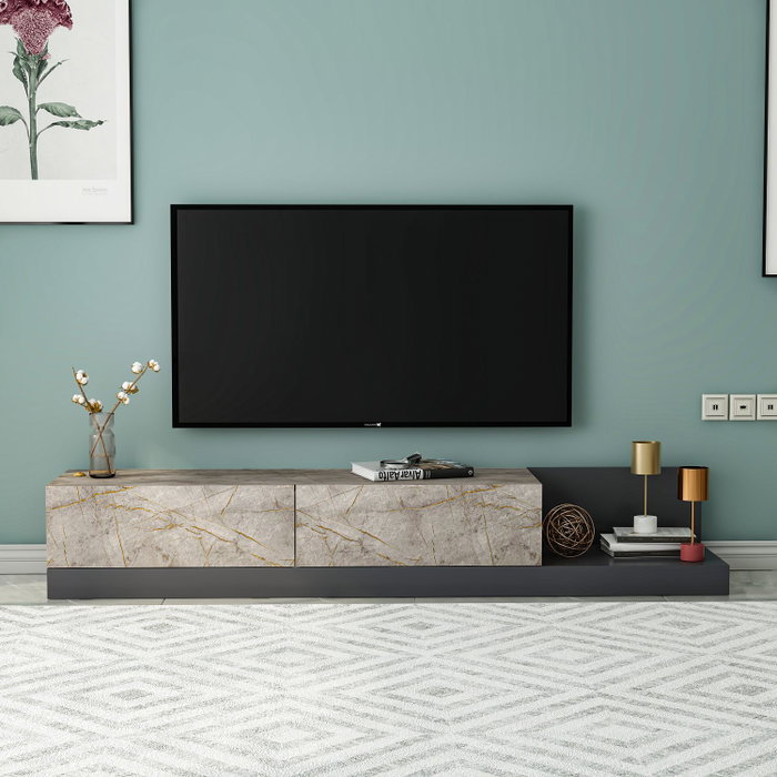 Hanah Home Soporte para TV Gordion Marble y Antracita